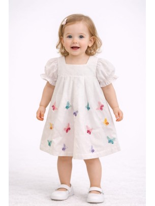 Βρεφικό Φόρεμα 6-36 Μηνών Λευκό