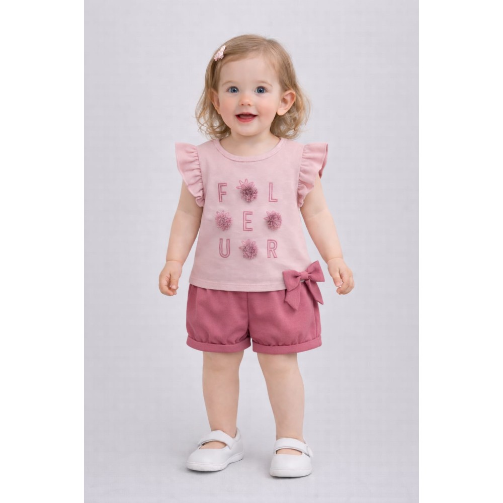 Βρεφικό Σετ Για Κορίτσι 9-36 Μηνών Ροζ