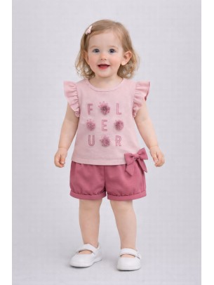 Βρεφικό Σετ Για Κορίτσι 9-36 Μηνών Ροζ