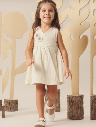 Βρεφικό Φόρεμα 9-24 Μηνών Εκρού