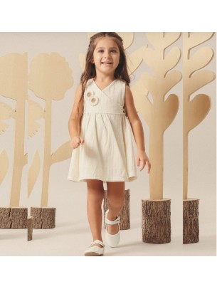 Βρεφικό Φόρεμα 9-24 Μηνών Εκρού
