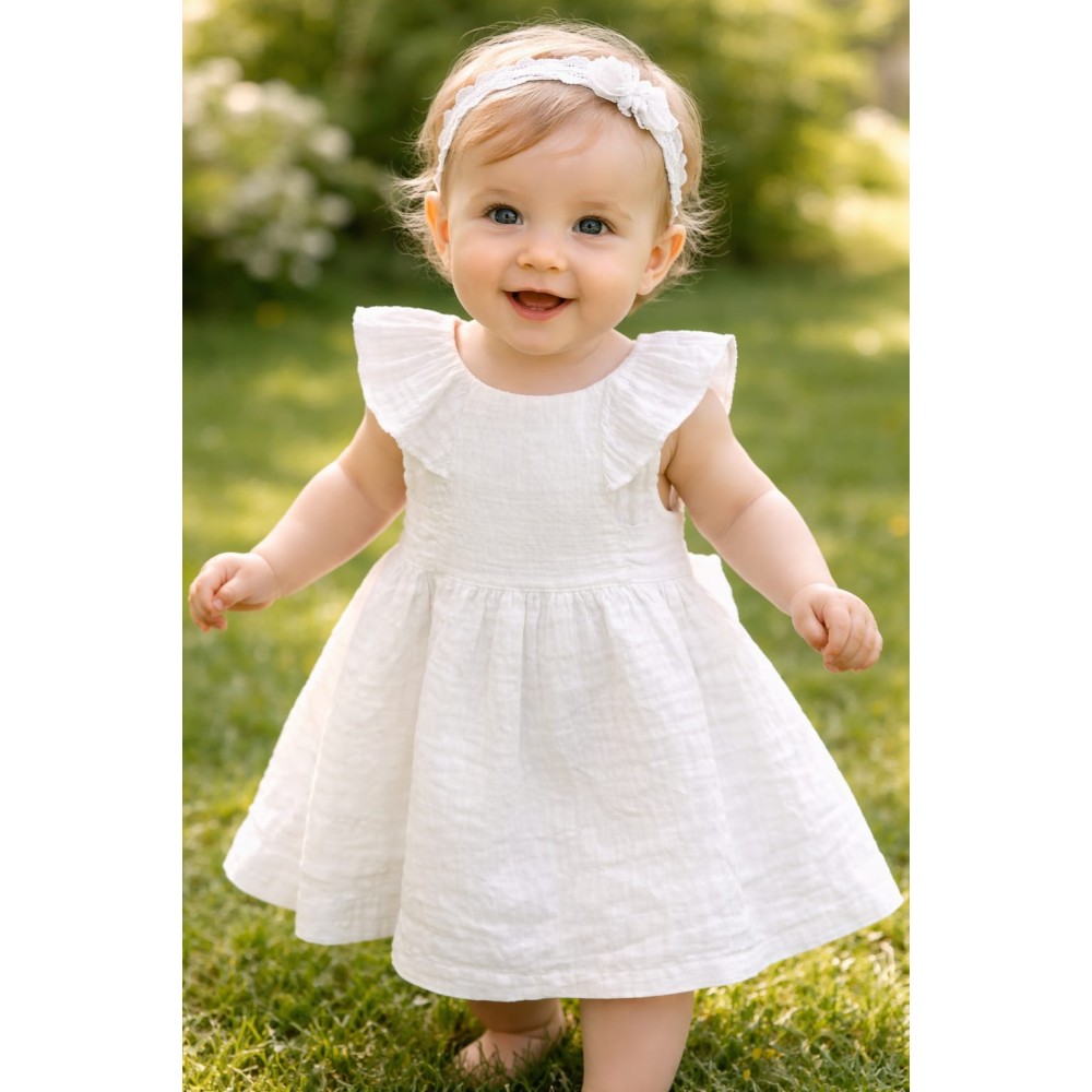 Βρεφικό Φόρεμα 6-36 Μηνών Λευκό