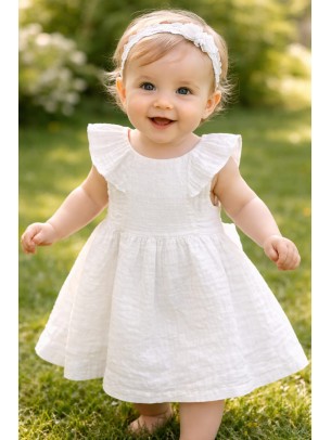 Βρεφικό Φόρεμα 6-36 Μηνών Λευκό