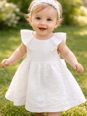 Βρεφικό Φόρεμα 6-36 Μηνών Λευκό