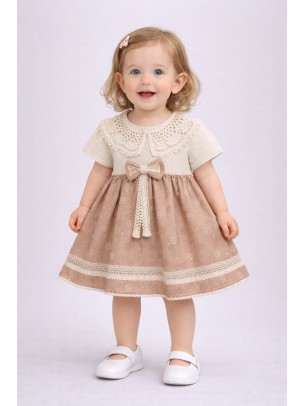 Βρεφικό Φόρεμα 9-24 Μηνών Καφέ