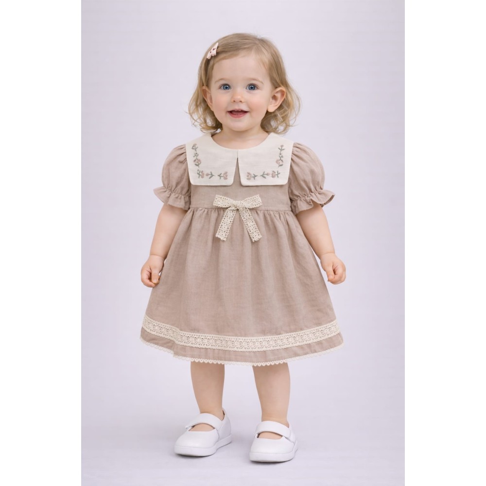 Βρεφικό Φόρεμα 9-24 Μηνών Μπεζ