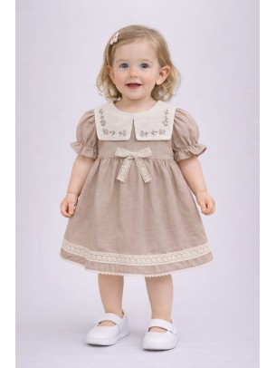 Βρεφικό Φόρεμα 9-24 Μηνών Μπεζ