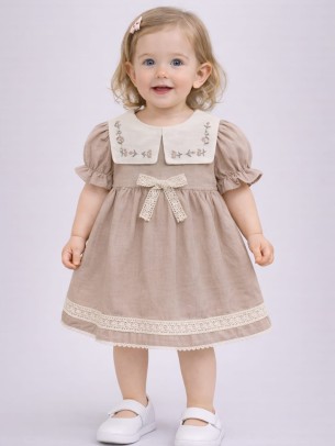 Βρεφικό Φόρεμα 9-24 Μηνών Μπεζ