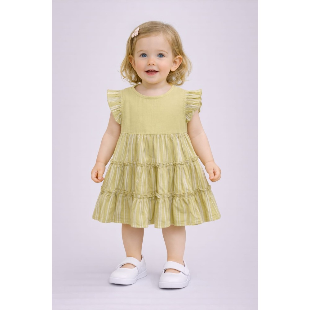 Βρεφικό Φόρεμα 6-36 Μηνών Μουσταρδί