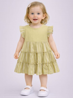 Βρεφικό Φόρεμα 6-36 Μηνών Μουσταρδί