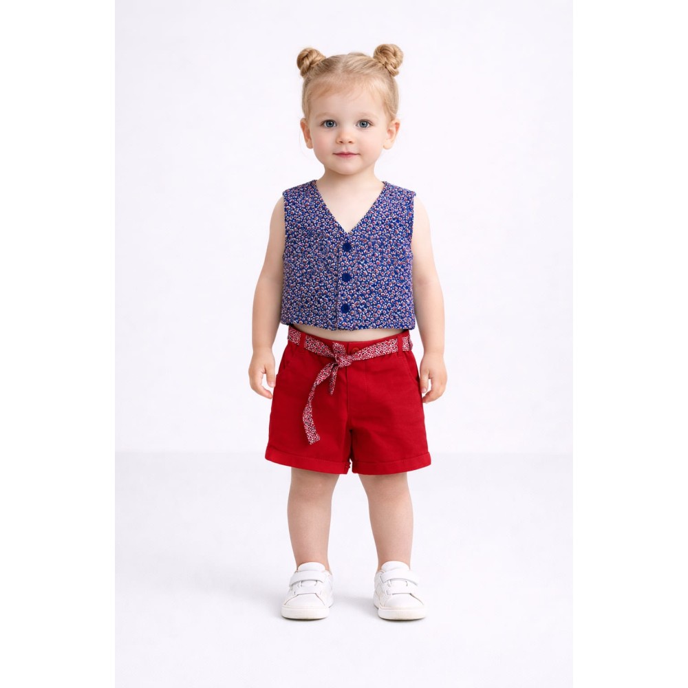 Βρεφικό Σετ Για Κορίτσι 6-36 Μηνών Σκούρο Μπλε-Κόκκινο