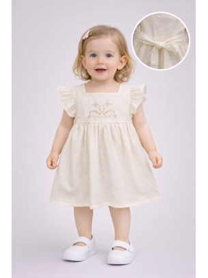 Βρεφικό Φόρεμα 6-36 Μηνών Εκρού