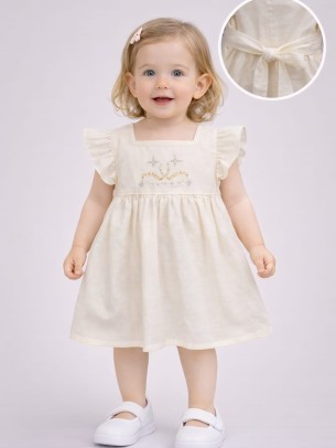 Βρεφικό Φόρεμα 6-36 Μηνών Εκρού