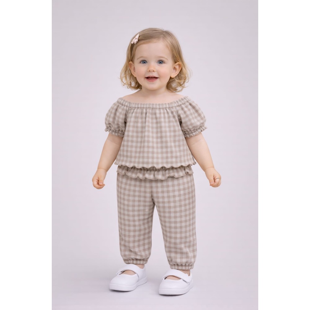 Βρεφικό Σετ Για Κορίτσι 6-36 Μηνών Μπεζ