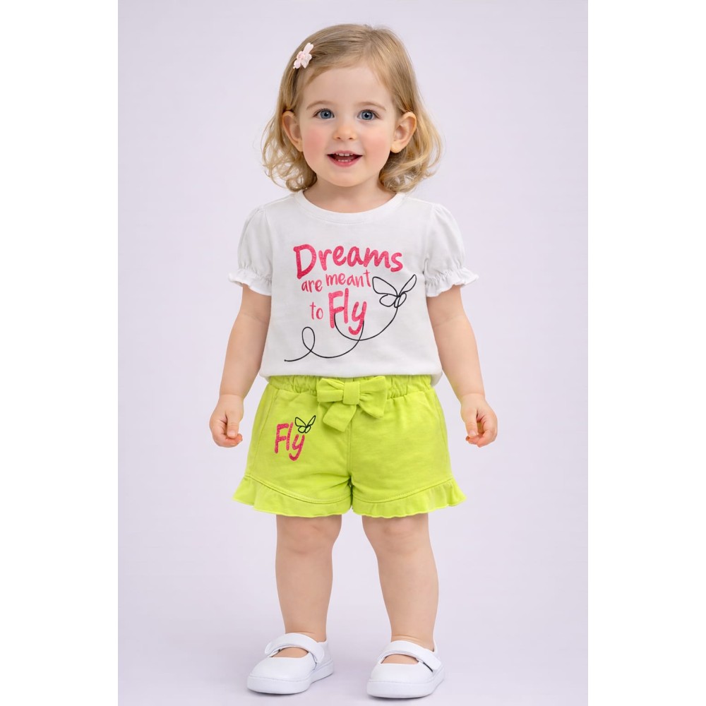 Βρεφικό Σετ Για Κορίτσι 6-36 Μηνών Κίτρινο Νεon 