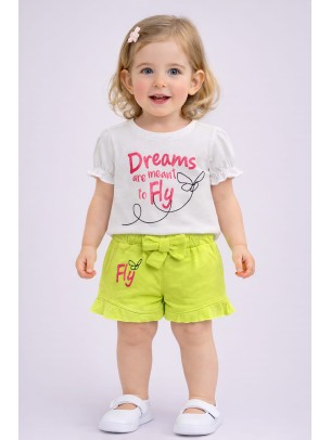 Βρεφικό Σετ Για Κορίτσι 6-36 Μηνών Κίτρινο Νεon 