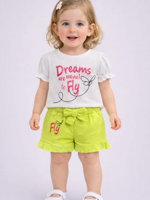 Βρεφικό Σετ Για Κορίτσι 6-36 Μηνών Κίτρινο Νεon 