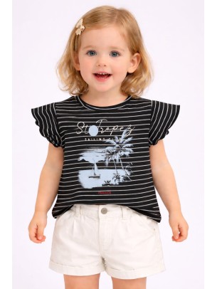 Βρεφικό Μπλουζάκι Για Κορίτσι 6-36 Μηνών Μαύρο 