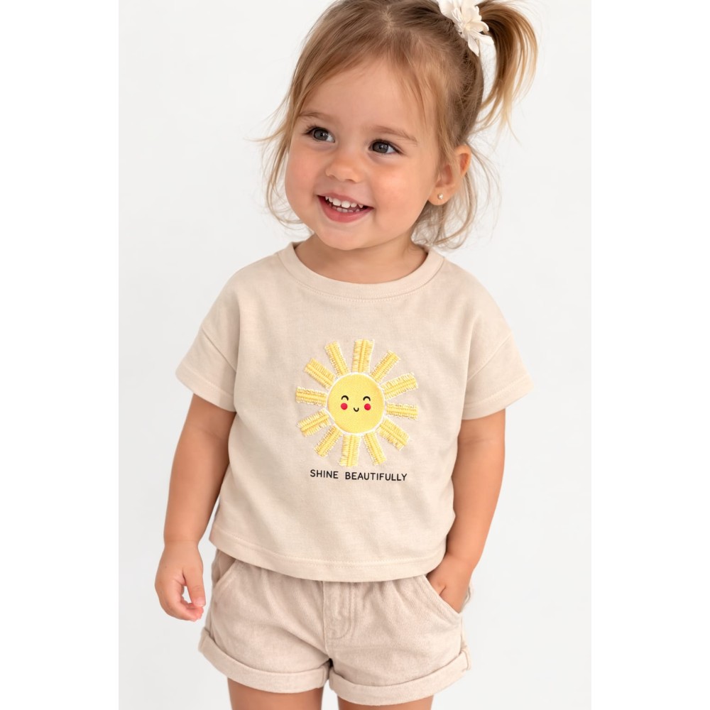 Βρεφική Μπλούζα Για Κορίτσι 6-30 Μηνών Μπεζ