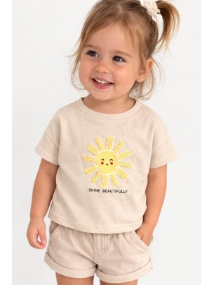 Βρεφική Μπλούζα Για Κορίτσι 6-30 Μηνών Μπεζ