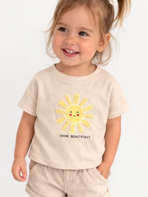 Βρεφική Μπλούζα Για Κορίτσι 6-30 Μηνών Μπεζ