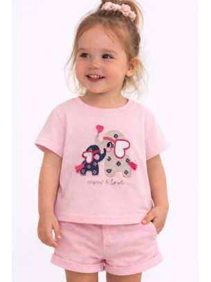 Βρεφική Μπλούζα Για Κορίτσι 6-30 Μηνών Πούδρα