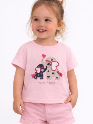 Βρεφική Μπλούζα Για Κορίτσι 6-30 Μηνών Πούδρα