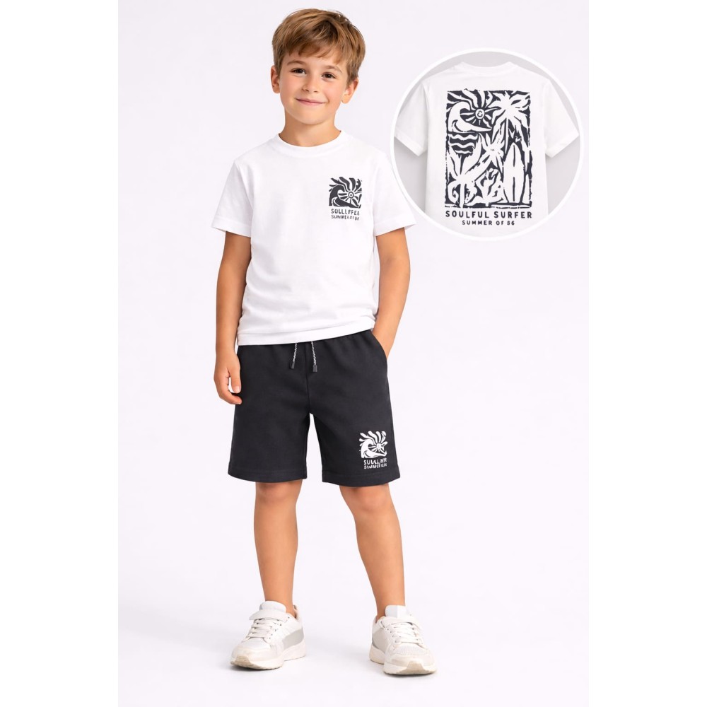 Παιδικό Σετ Για Αγόρι 4-12 Χρονών Λευκό-Ανθρακί