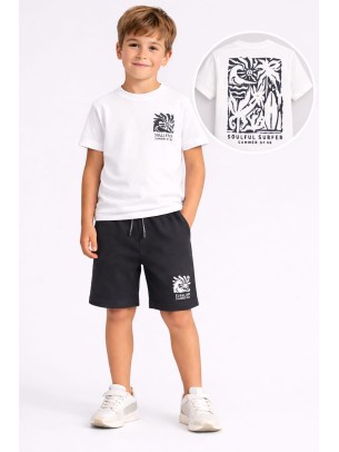 Παιδικό Σετ Για Αγόρι 4-12 Χρονών Λευκό-Ανθρακί