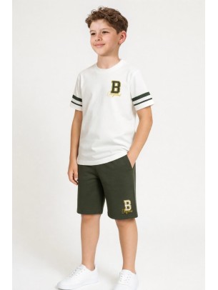 Παιδικό Σετ Για Αγόρι 6-10 Χρονών Λευκό - Χακί