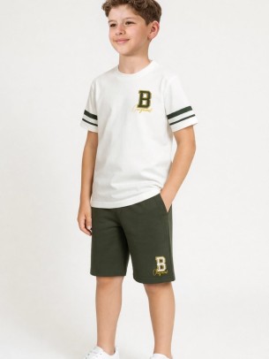 Παιδικό Σετ Για Αγόρι 6-10 Χρονών Λευκό - Χακί