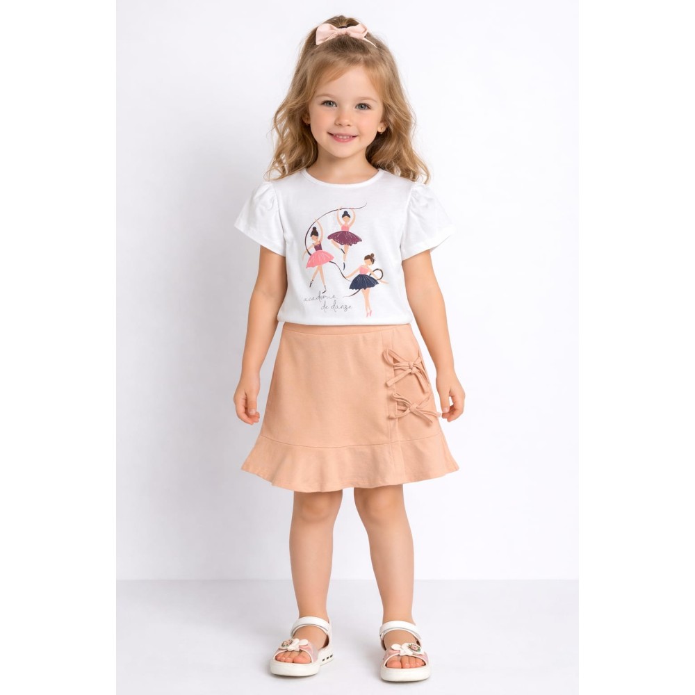 Παιδικό Σετ Για Κορίτσι 3-8 Χρονών Λευκό - Σομόν