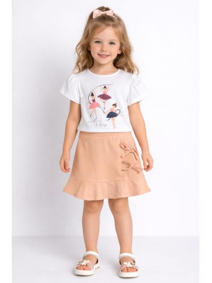 Παιδικό Σετ Για Κορίτσι 3-8 Χρονών Λευκό - Σομόν