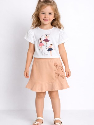 Παιδικό Σετ Για Κορίτσι 3-8 Χρονών Λευκό - Σομόν