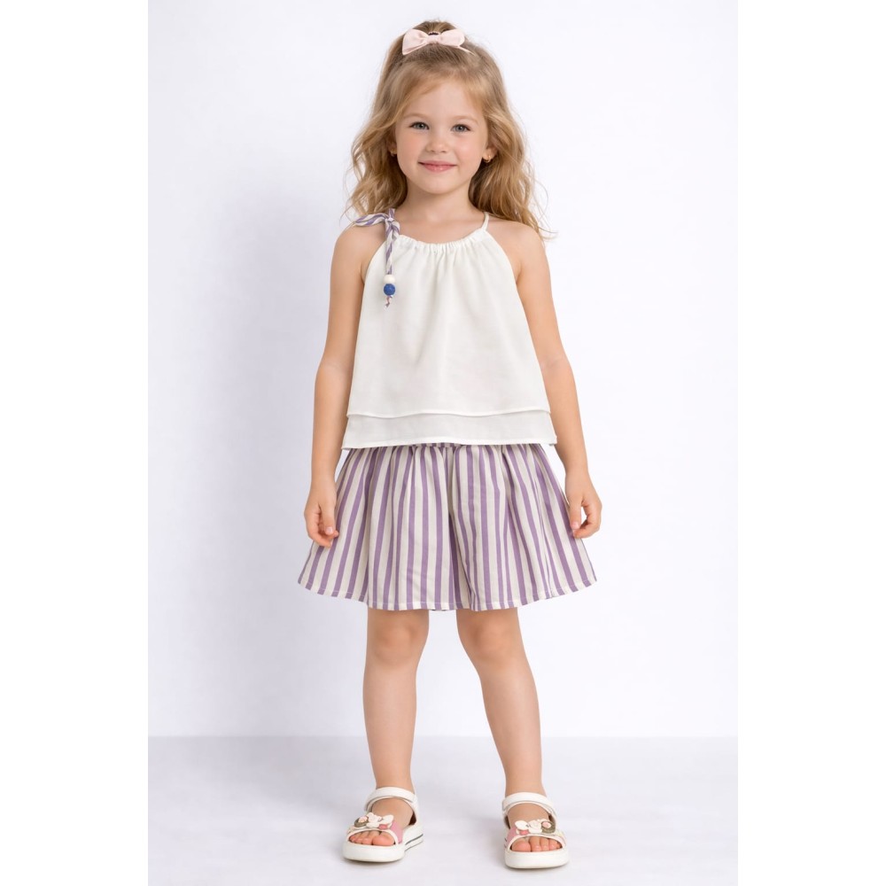 Παιδικό Σετ Για Κορίτσι 3-8 Χρονών Λευκό - Μωβ