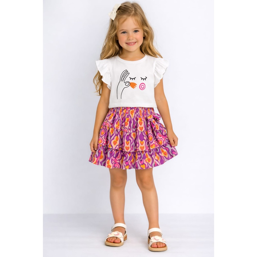 Παιδικό Σετ Για Κορίτσι 3-8 Χρονών Λευκό - Φούξια