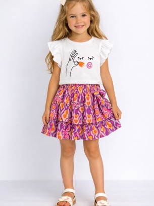 Παιδικό Σετ Για Κορίτσι 3-8 Χρονών Λευκό - Φούξια