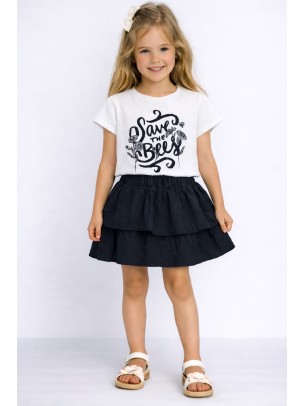 Παιδικό Σετ Για Κορίτσι 3-8 Χρονών Σκούρο Μπλε-Λευκό