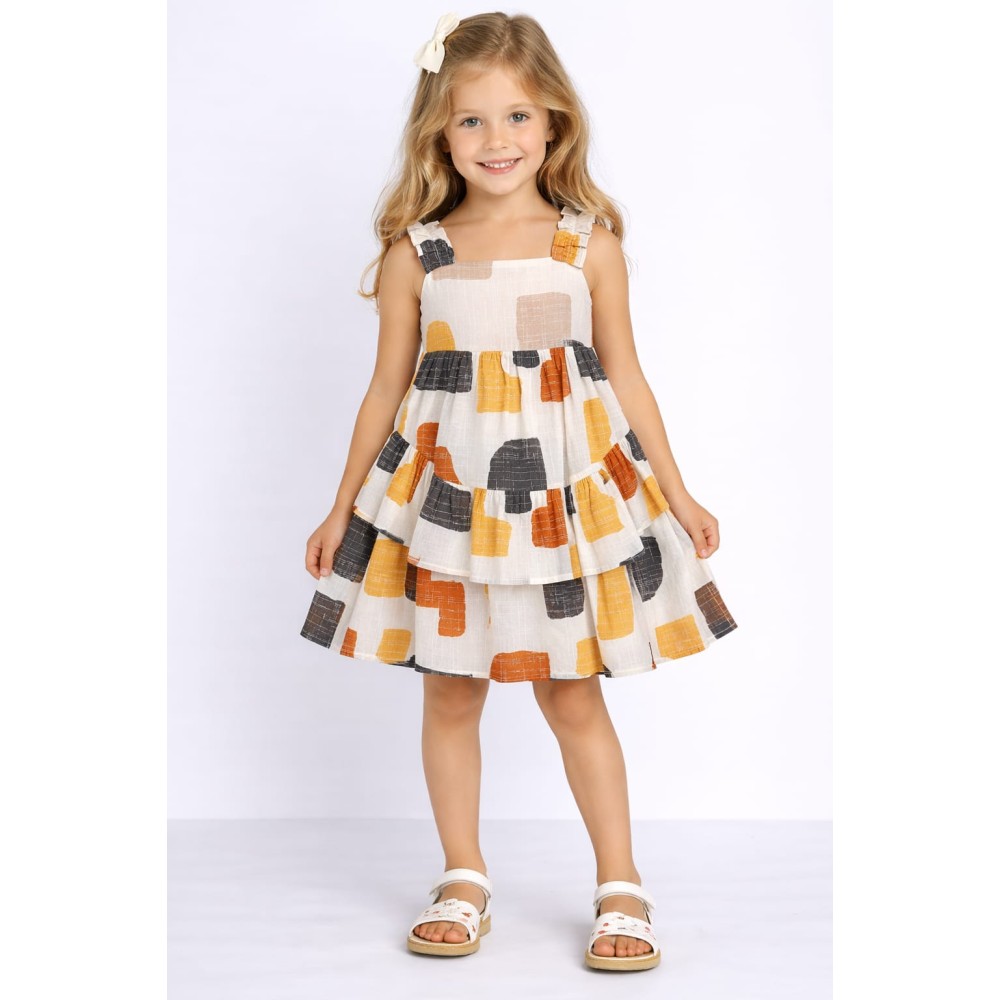 Παιδικό Φόρεμα 3-8 Χρονών Εκρού 