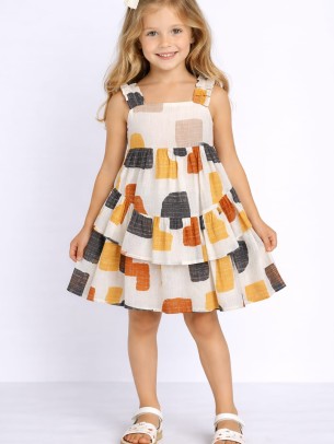 Παιδικό Φόρεμα 3-8 Χρονών Εκρού 