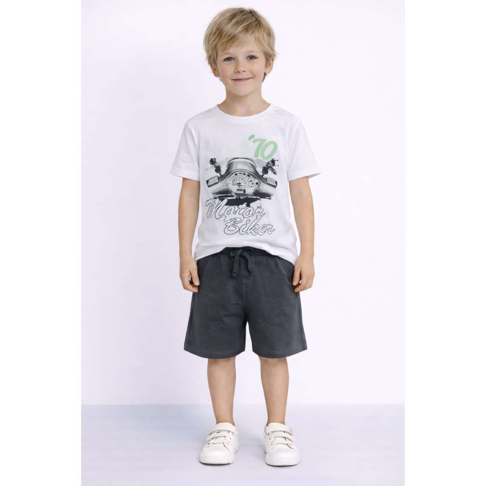 Παιδικό Σετ Για Αγόρι 3-8 Χρονών Λευκό - Ανθρακί