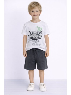 Παιδικό Σετ Για Αγόρι 3-8 Χρονών Λευκό - Ανθρακί