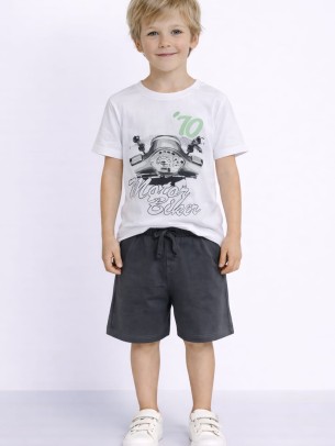 Παιδικό Σετ Για Αγόρι 3-8 Χρονών Λευκό - Ανθρακί