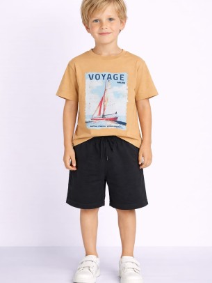 Παιδικό Σετ Για Αγόρι 3-8 Χρονών Μουσταρδί-Μαύρο