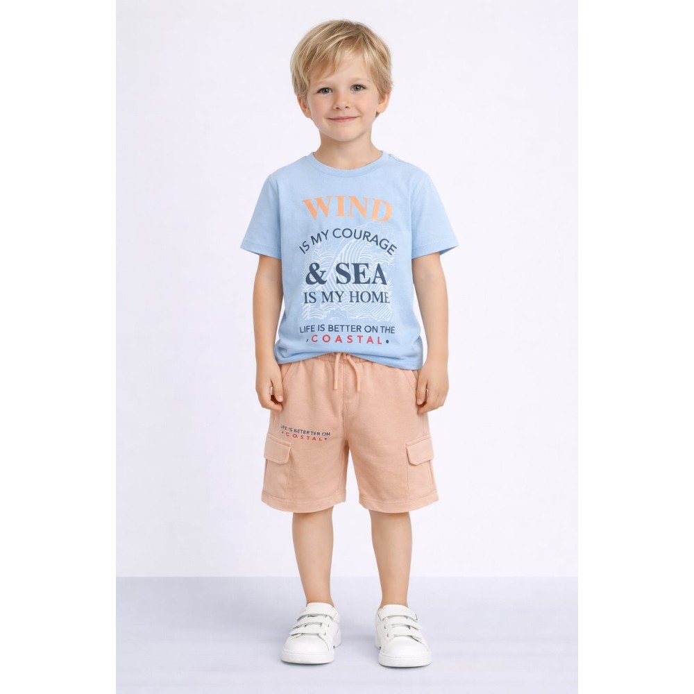 Παιδικό Σετ Για Αγόρι 3-8 Χρονών Μπλε - Σομόν