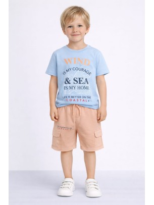 Παιδικό Σετ Για Αγόρι 3-8 Χρονών Μπλε - Σομόν