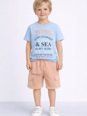 Παιδικό Σετ Για Αγόρι 3-8 Χρονών Μπλε - Σομόν