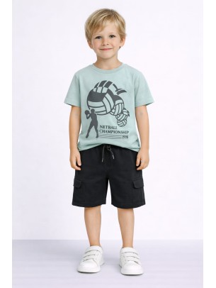 Παιδικό Σετ Για Αγόρι 3-8 Χρονών Μέντα Χρώμα