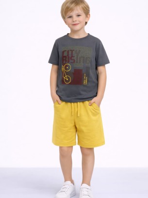 Παιδικό Σετ Για Αγόρι 3-8 Χρονών Ανθρακί - Κίτρινο