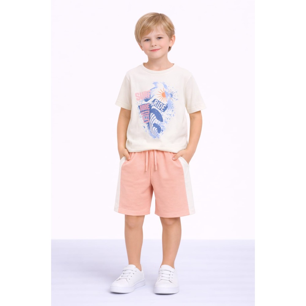 Παιδικό Σετ Για Αγόρι 3-8 Χρονών Εκρού-Σομόν